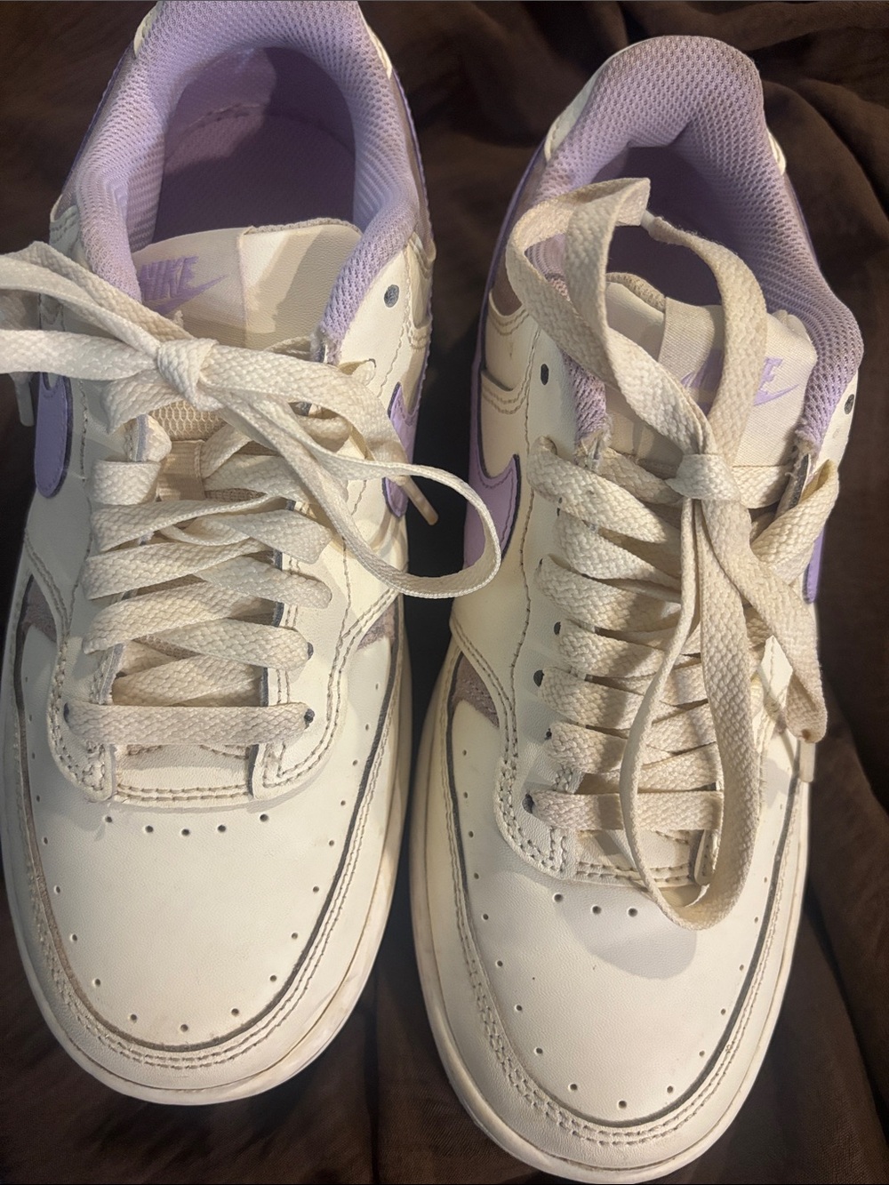 Nike Women’s Cream and Lavender Low-Top Sneakers